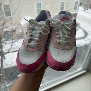 Nike Women's Pink and White Sneakers air max 1 boys size 6